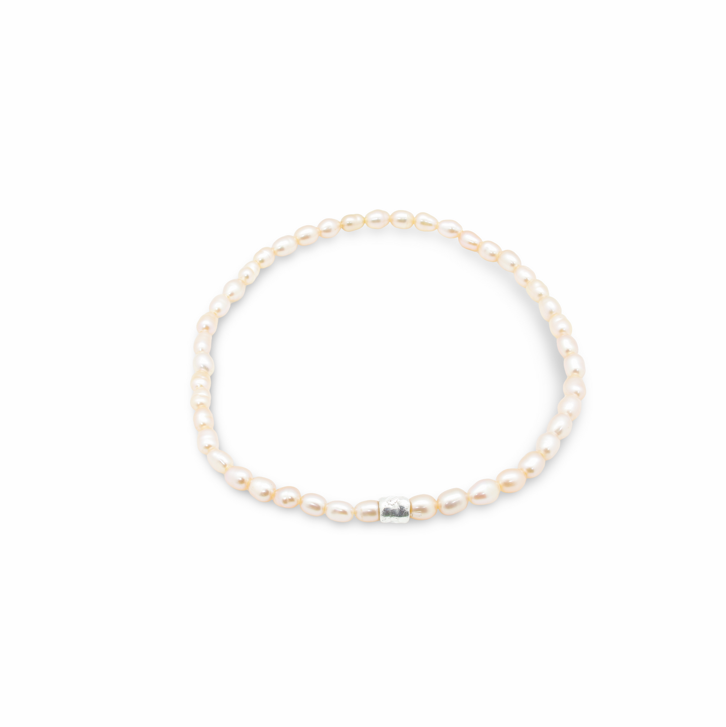 Bracelet Perles d'Eau Douce "Grain de Riz" et Perle Argent