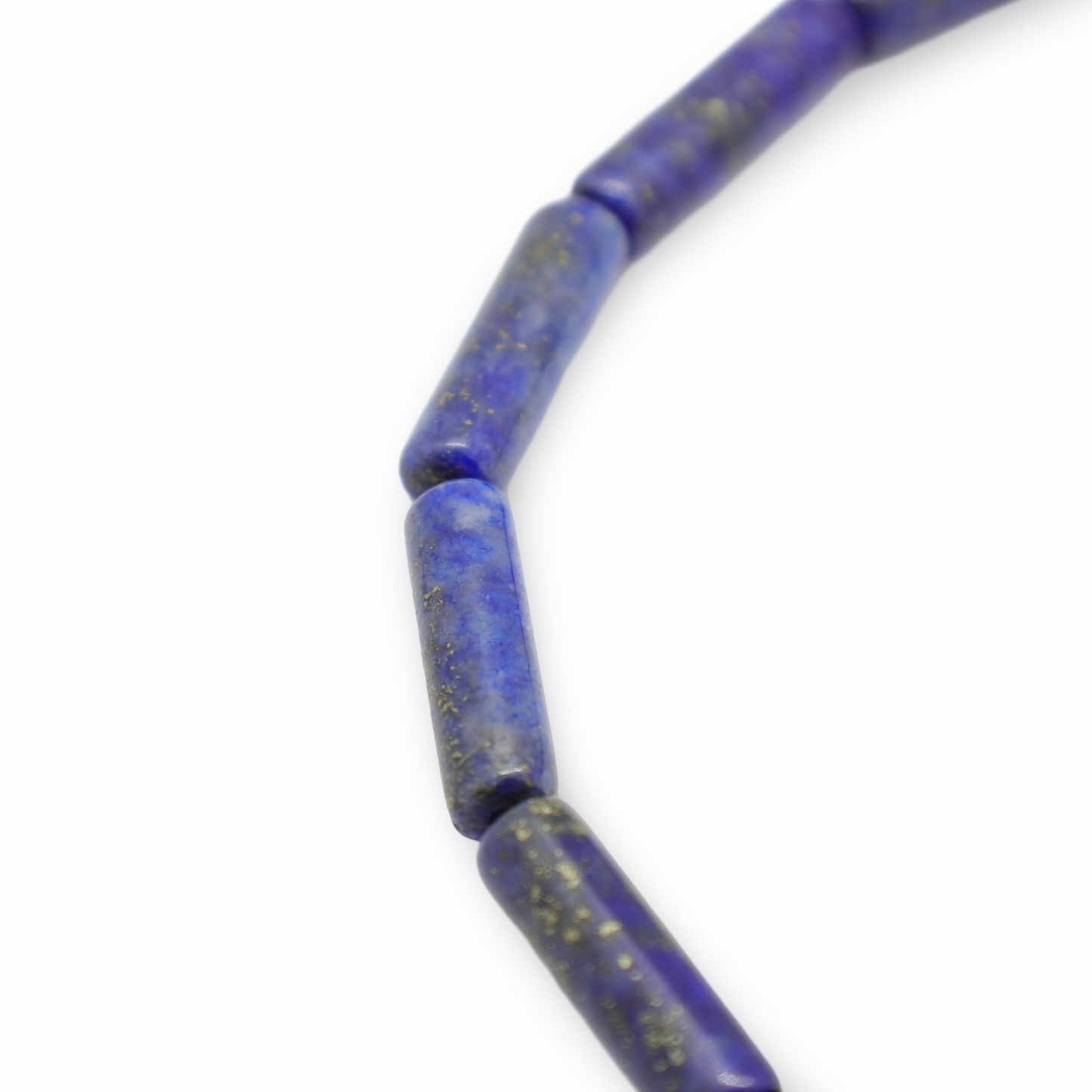 Bracelet en Lapis-Lazuli, Perles Tubulaires, Perle Baroque d'Eau Douce Allongée et Perles Intercalaires Argent