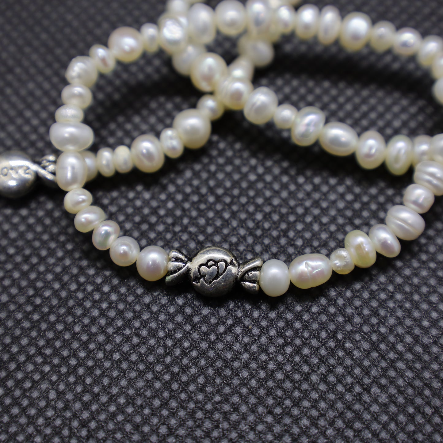 Bracelets Trio Bébé - Maman - Papa en Perles Baroques d'Eau Douce Blanches et Perles Argent "Love"