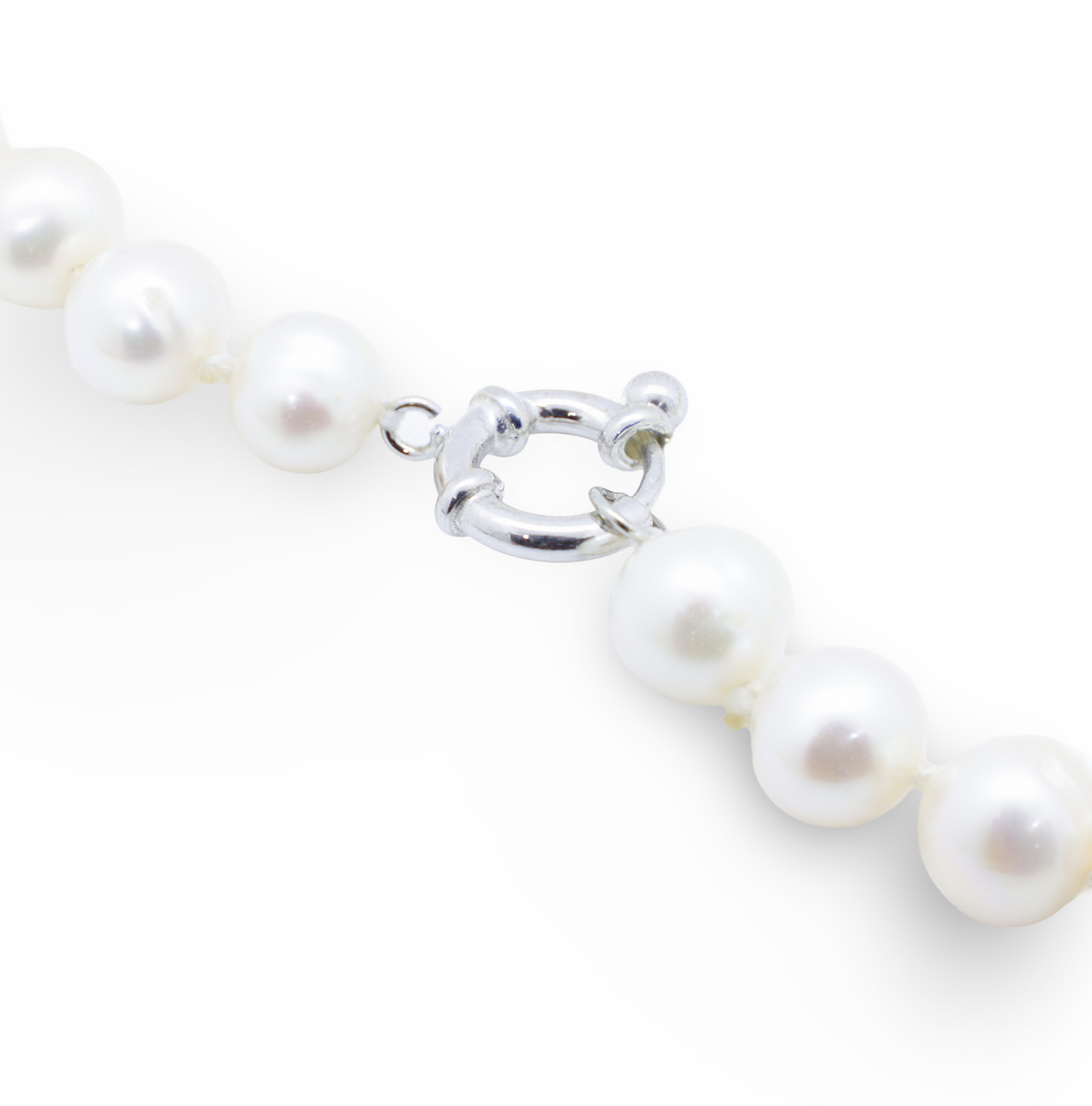 Collier Choker Perles Baroques d’Eau Douce Blanches, Perle en Labradorite et Perles Intercalaires Argent