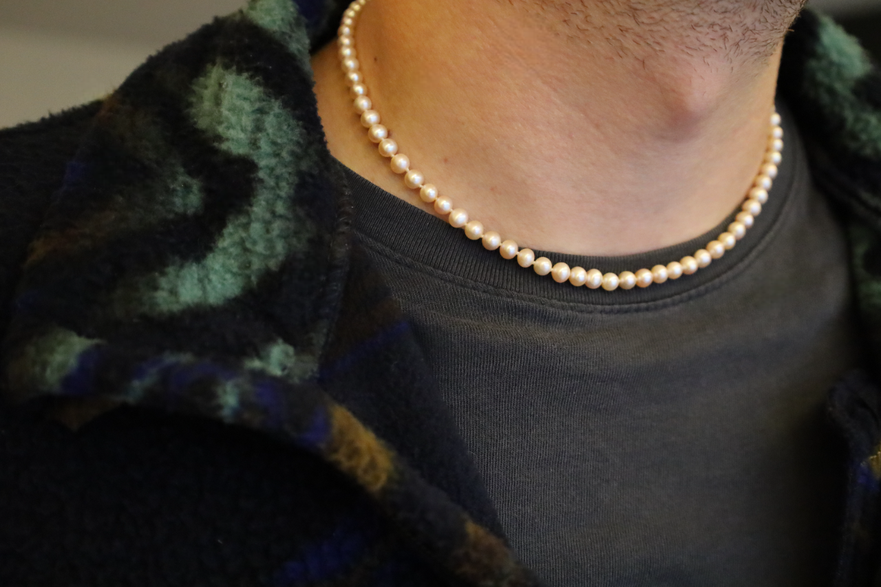 Collier Choker en Perles Baroques d'Eau Douce Saumonées