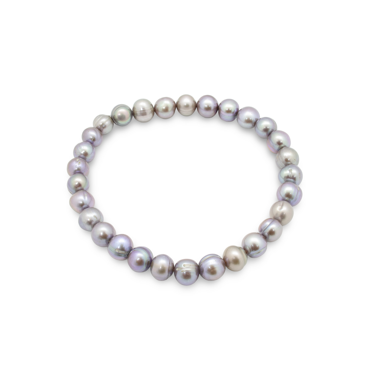 Bracelet Perles Baroques d'Eau Douce Grises Saumonées