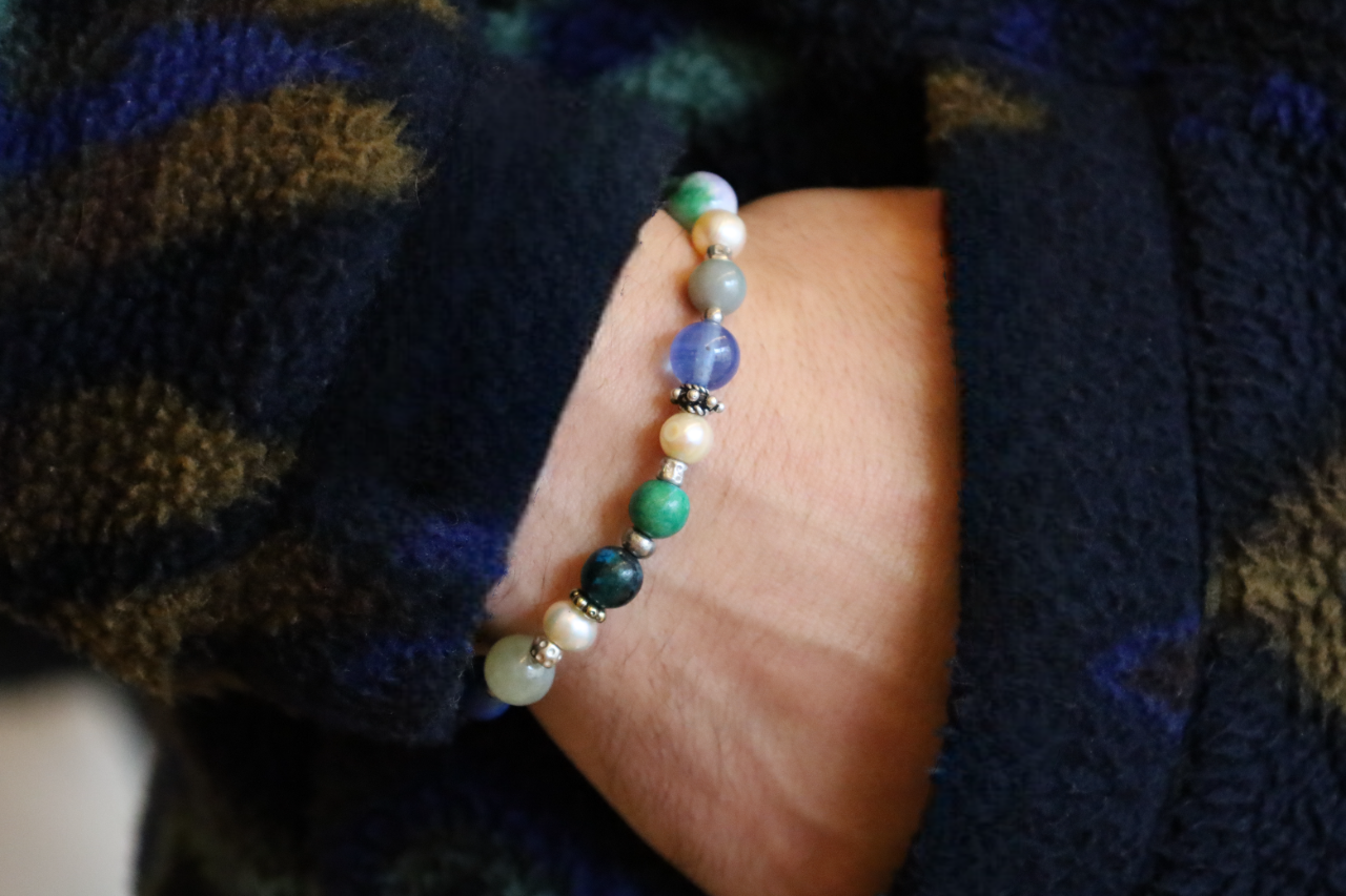 Bracelet Perles Baroques d'Eau Douce, Perles en Pierres Naturelles et Perles Intercalaires en Argent