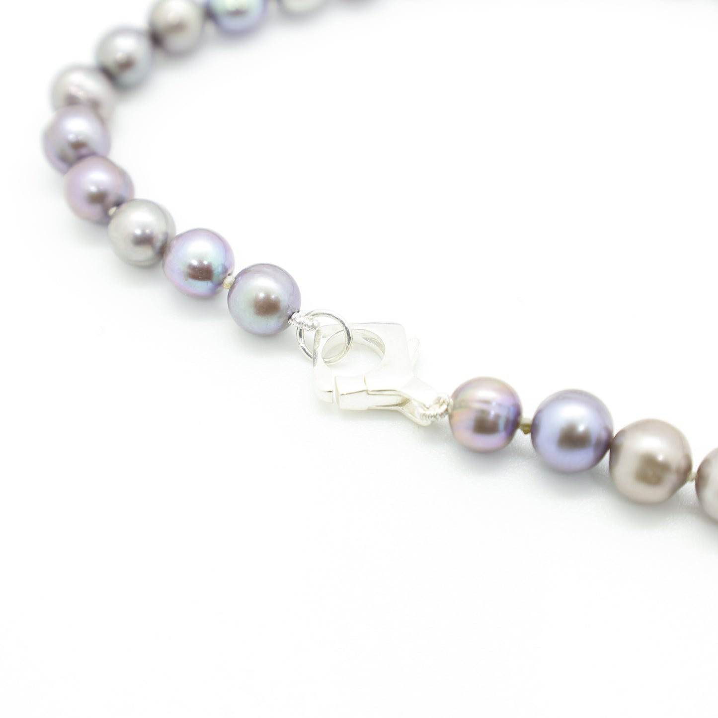 Collier Choker Perles Baroques d'Eau Douce Gris Violine