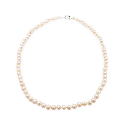 Collier Choker en Perles Baroques d'Eau Douce Saumonées