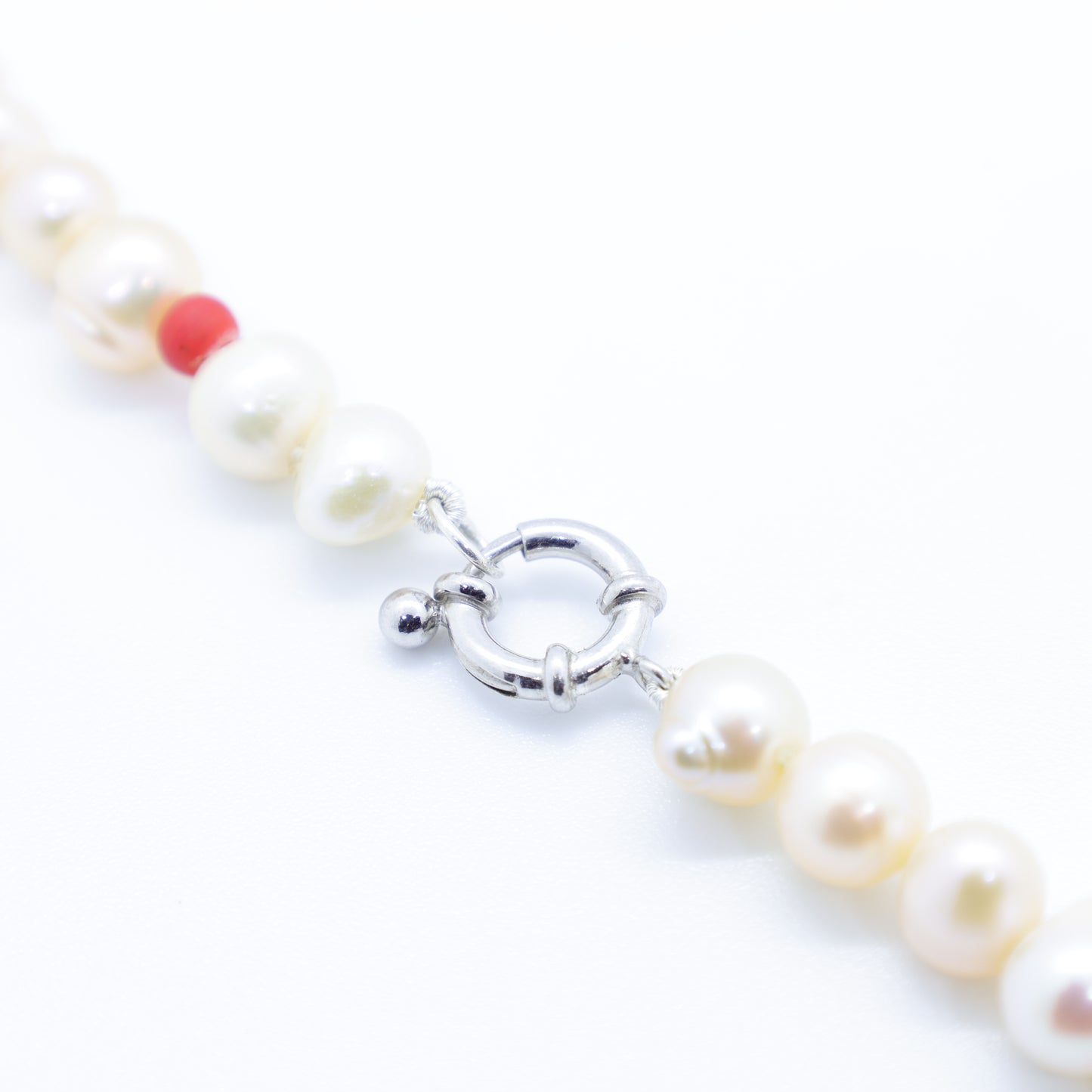 Collier Perles Baroques d’Eau Douce et Perles en Pâte de Verre Multicolore